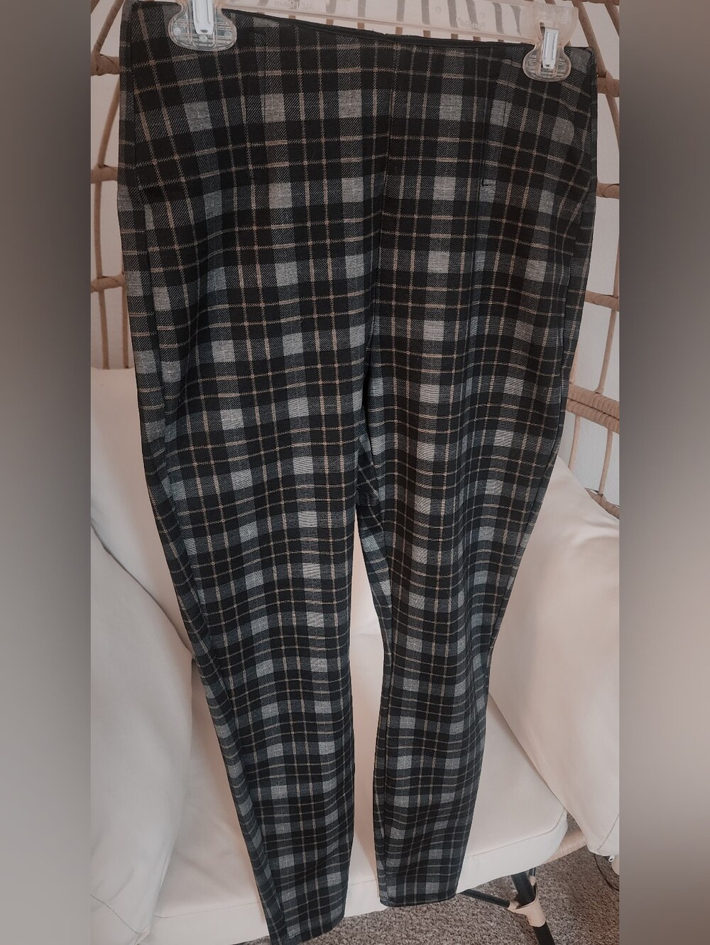 Maurices Women's Plaid Pull-On Leggings Stretch Waist Band Skinny Ankle Size S